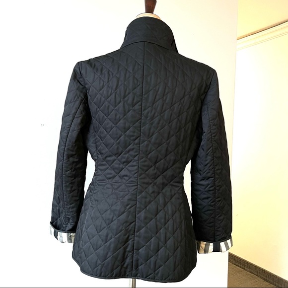 Burberry Brit Black Quilted Jacket w/ Nova Plaid Lining - Picture 4 of 12